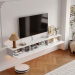 white floating tv stand modern design