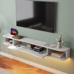 modern wall mounted tv cabinet in white finish