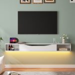 white-floating-under-tv-shelf-with-led-light-and-storage