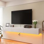 floating tv stand with drawers adjustable height