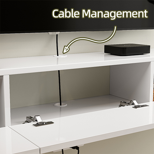 white gloss tv stand pre-hole