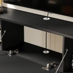 Low-key modern floating entertainment cabinet with ample storage space