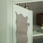 Bathroom vanity with ceramic sink and easy-to-clean countertop surface