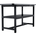 Black dining table with minimalist silhouette and premium materials
