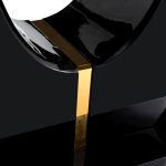 Black imitation marble dining table for kitchen, dining room, or open spaces