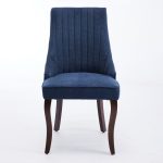 Elegant blue dining chair with high back design and comfortable cushioned seat