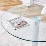 Minimalist glass dining table ideal for modern living spaces