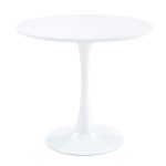 Minimalist white dining table perfect for small dining spaces