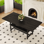 Modern black dining table styled in a classic dining room setting