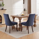 Modern dining chair in blue fabric ideal for dining room or kitchen seating