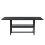 Rectangular black dining table with durable construction for daily use
