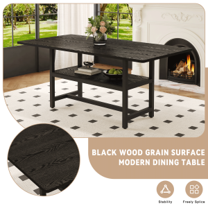 Stylish black dining table for modern and transitional interiors