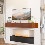 walnut mantel shelf for modern interior style