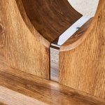 Modern coffee table combining wood grain MDF and silver metal decoration