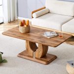 Modern wood coffee table ideal for minimalist and contemporary living rooms