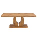 Rectangular wood coffee table made of MDF with realistic wood grain veneer