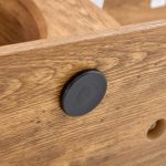 Rectangular wooden coffee table with sturdy MDF construction and metal trim