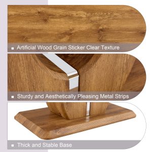 Wooden coffee table with durable MDF core and realistic wood grain finish