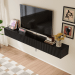 High-quality plywood black grille door tv stand for sleek setups.