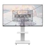 Elegant and practical, this mobile TV stand keeps your media devices organized while providing flexible viewing angles.