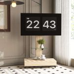 Sleek mobile TV stand for flat-screen televisions, with two-tier storage and lockable casters for stability.