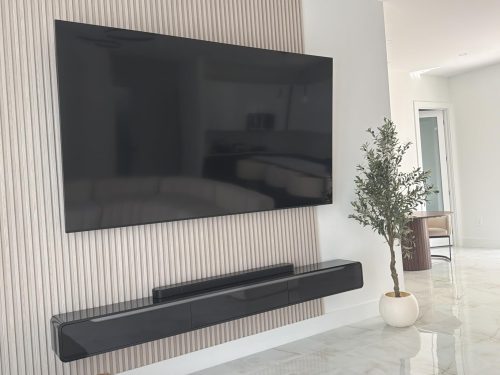 Mirado Assembled High Gloss Floating TV Stand photo review