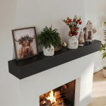 Heavy-duty floating fireplace mantel with a concealed bracket system for sturdy support